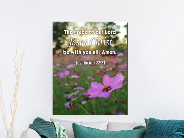 Scripture Walls Lord's Grace Revelation 22:21 Bible Verse Canvas Christian Wall Art Ready to Hang Unframed-Express Your Love Gifts