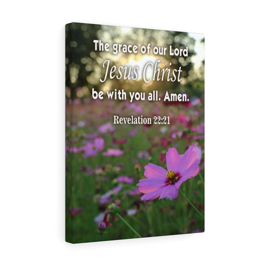 Scripture Walls Lord's Grace Revelation 22:21 Bible Verse Canvas Christian Wall Art Ready to Hang Unframed-Express Your Love Gifts