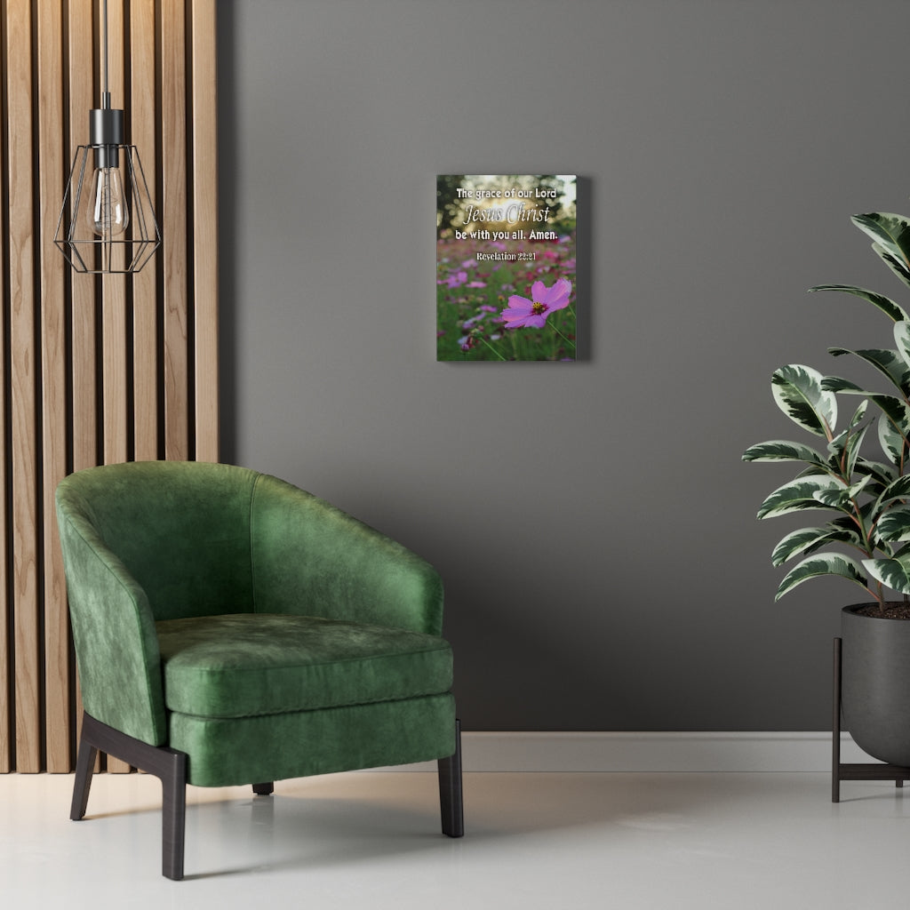 Scripture Walls Lord's Grace Revelation 22:21 Bible Verse Canvas Christian Wall Art Ready to Hang Unframed-Express Your Love Gifts