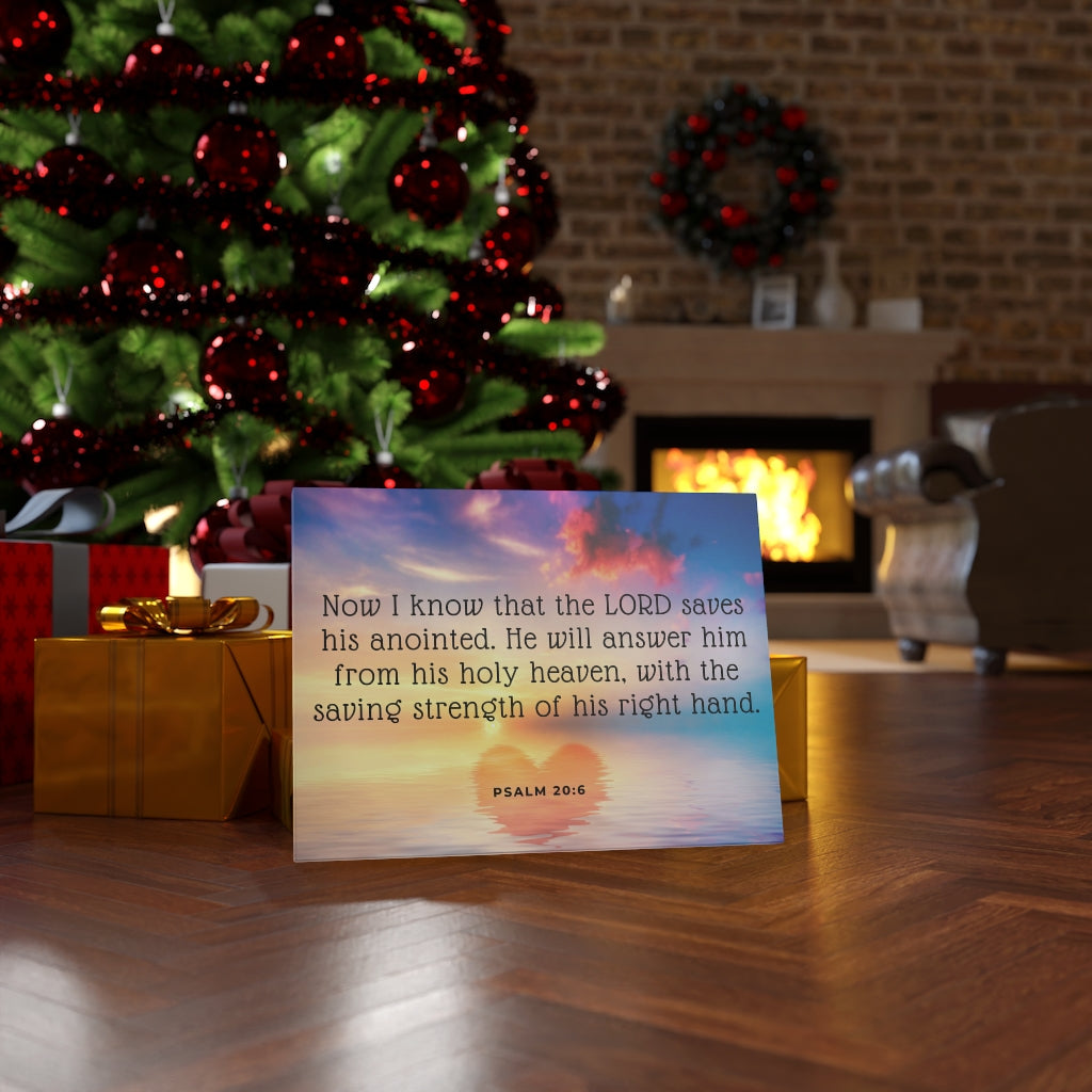 Scripture Walls Lord Saves His Anointed Psalm 20:6 Bible Verse Canvas Christian Wall Art Ready to Hang Unframed-Express Your Love Gifts