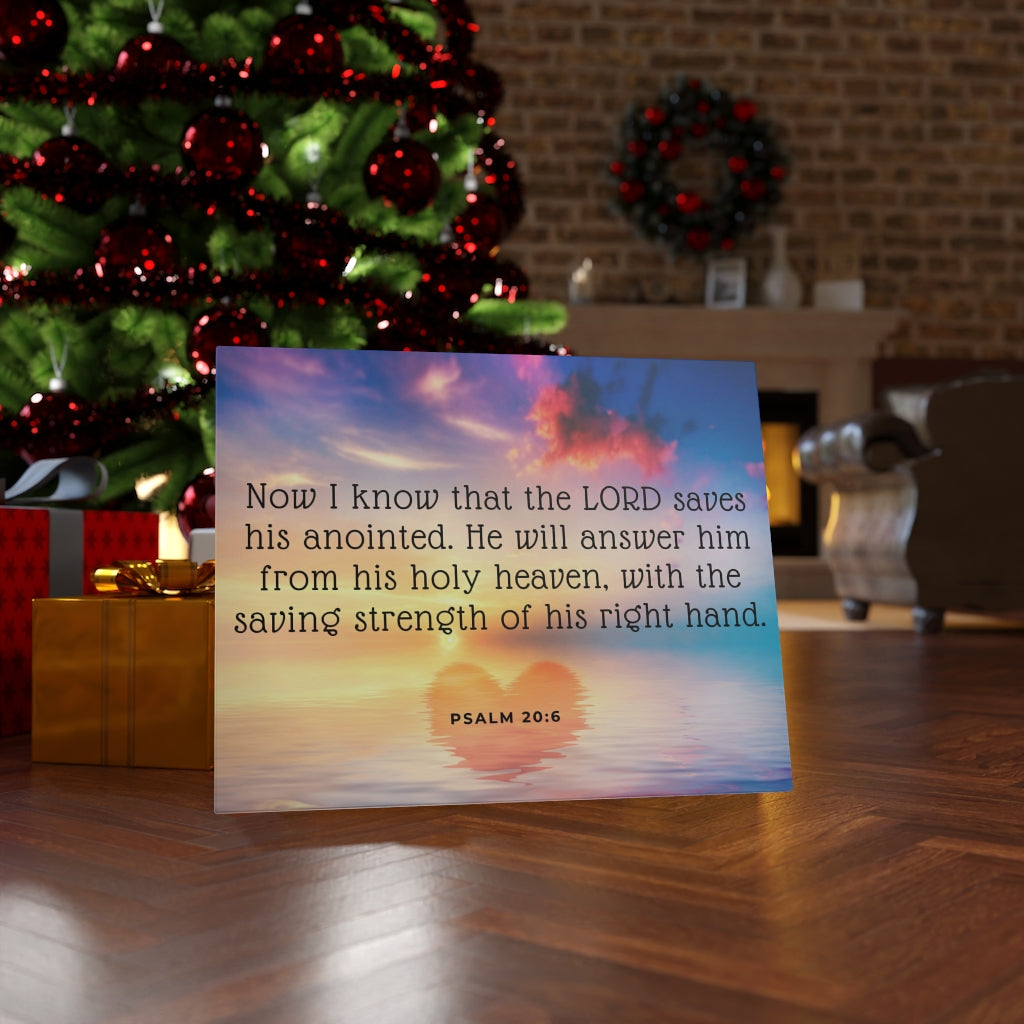 Scripture Walls Lord Saves His Anointed Psalm 20:6 Bible Verse Canvas Christian Wall Art Ready to Hang Unframed-Express Your Love Gifts