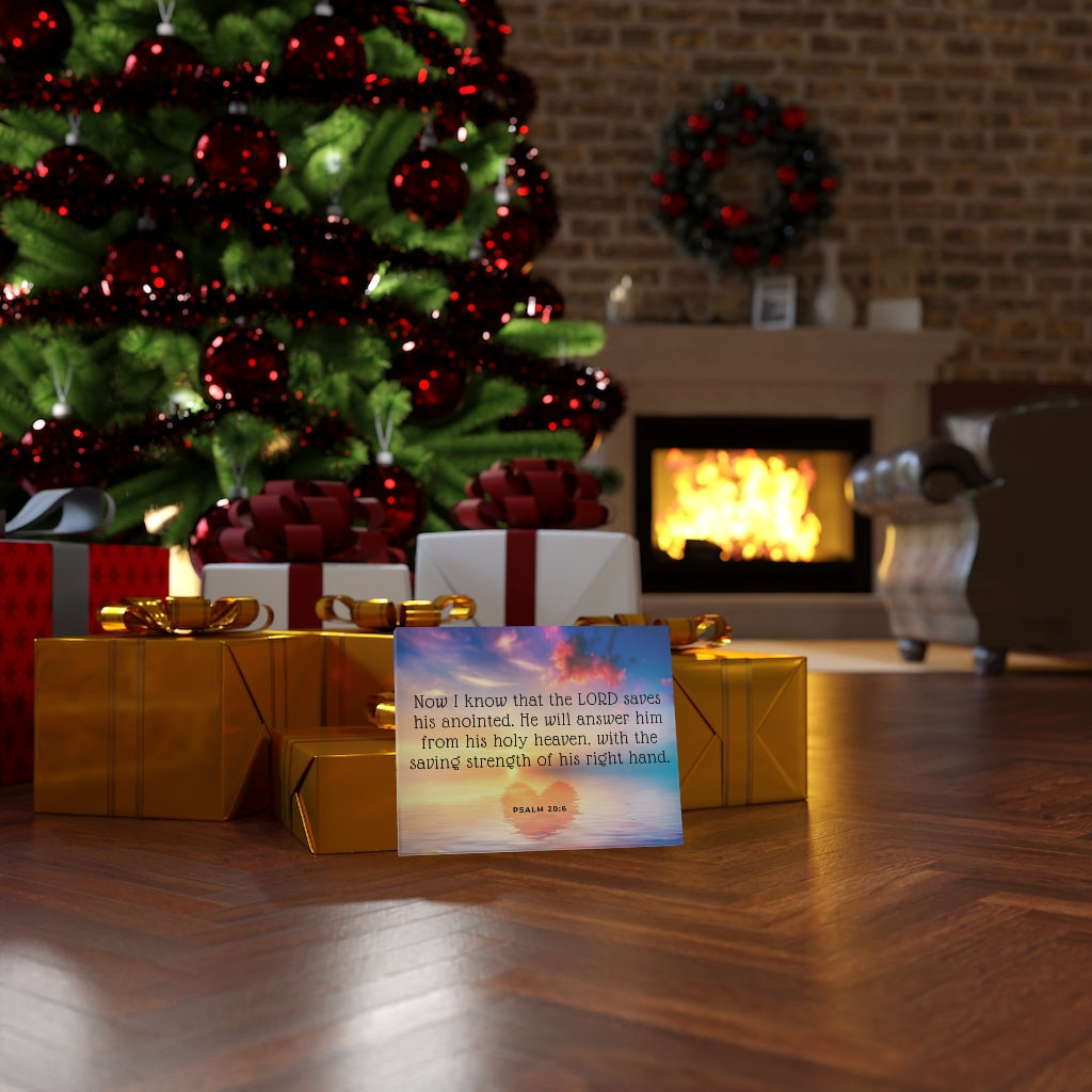 Scripture Walls Lord Saves His Anointed Psalm 20:6 Bible Verse Canvas Christian Wall Art Ready to Hang Unframed-Express Your Love Gifts