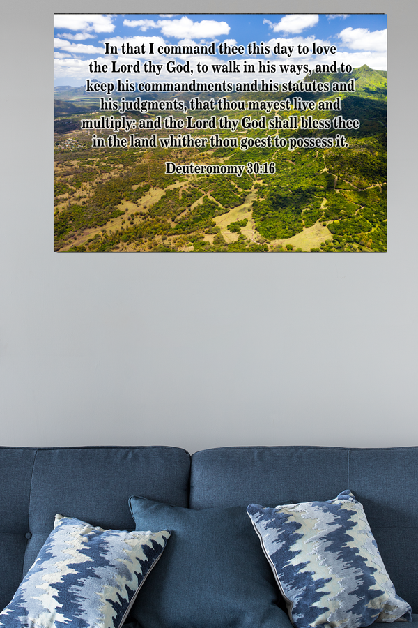 Scripture Walls Lord Thy God Deuteronomy 30:16 Christian Home Decor Bible Art Unframed-Express Your Love Gifts