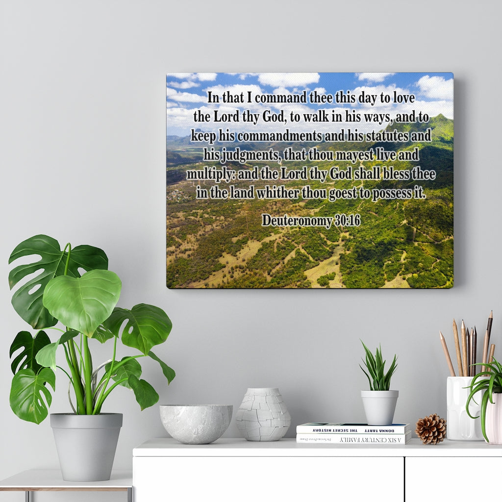 Scripture Walls Lord Thy God Deuteronomy 30:16 Christian Home Decor Bible Art Unframed-Express Your Love Gifts