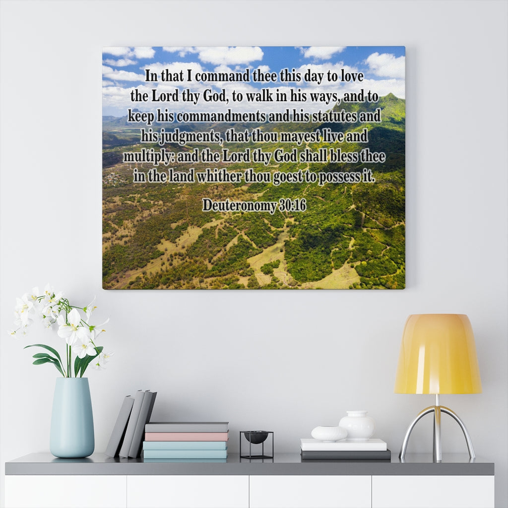 Scripture Walls Lord Thy God Deuteronomy 30:16 Christian Home Decor Bible Art Unframed-Express Your Love Gifts