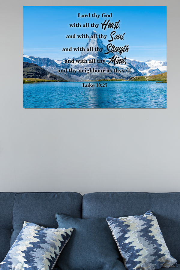 Scripture Walls Lord Thy God Luke 10:27 Christian Home Decor Bible Art Unframed-Express Your Love Gifts
