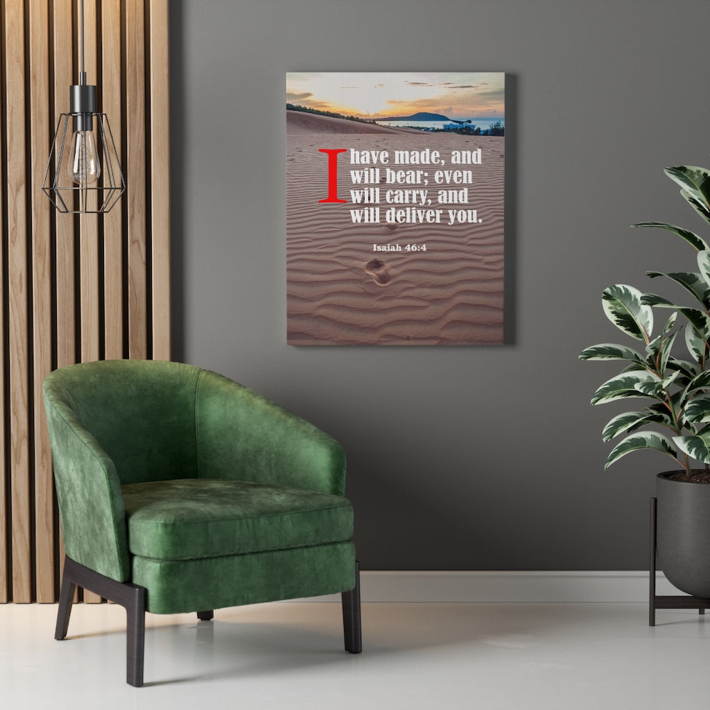 Scripture Walls Lord Will Carry You Isaiah 46:4 Bible Verse Canvas Christian Wall Art Ready to Hang Unframed-Express Your Love Gifts