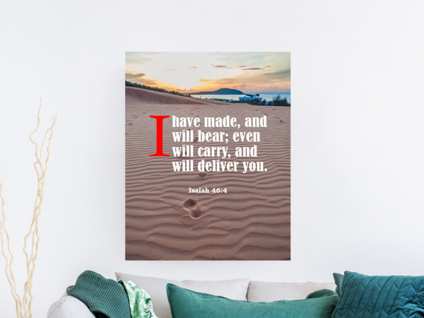 Scripture Walls Lord Will Carry You Isaiah 46:4 Bible Verse Canvas Christian Wall Art Ready to Hang Unframed-Express Your Love Gifts