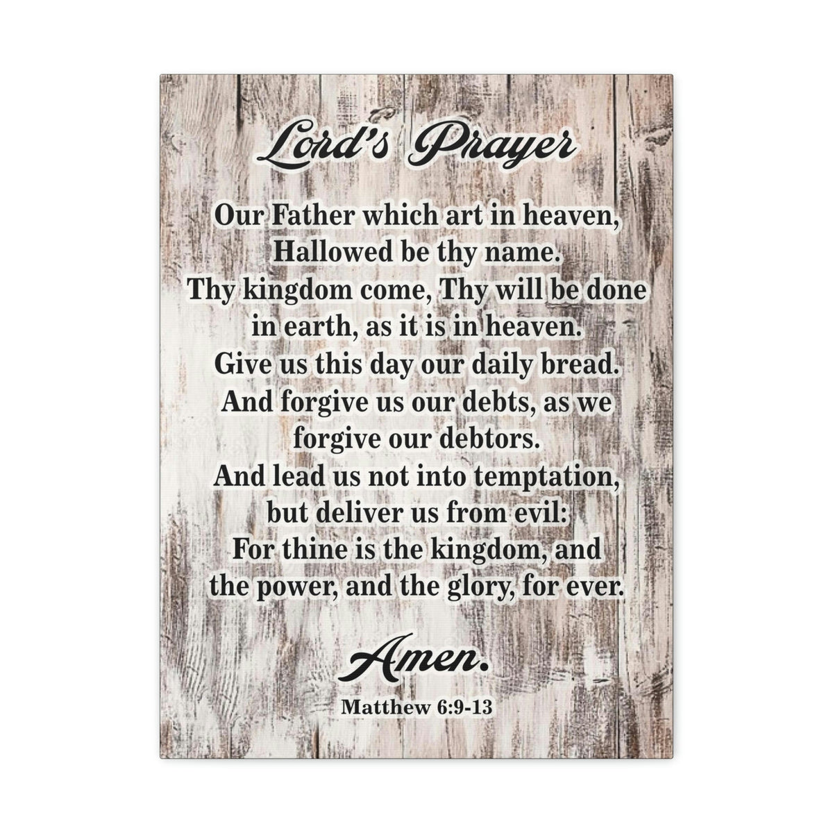 Scripture Walls Lords Prayer Matthew 6:9-13 Brown Bible Verse Canvas Christian Wall Art Ready to Hang Unframed-Express Your Love Gifts