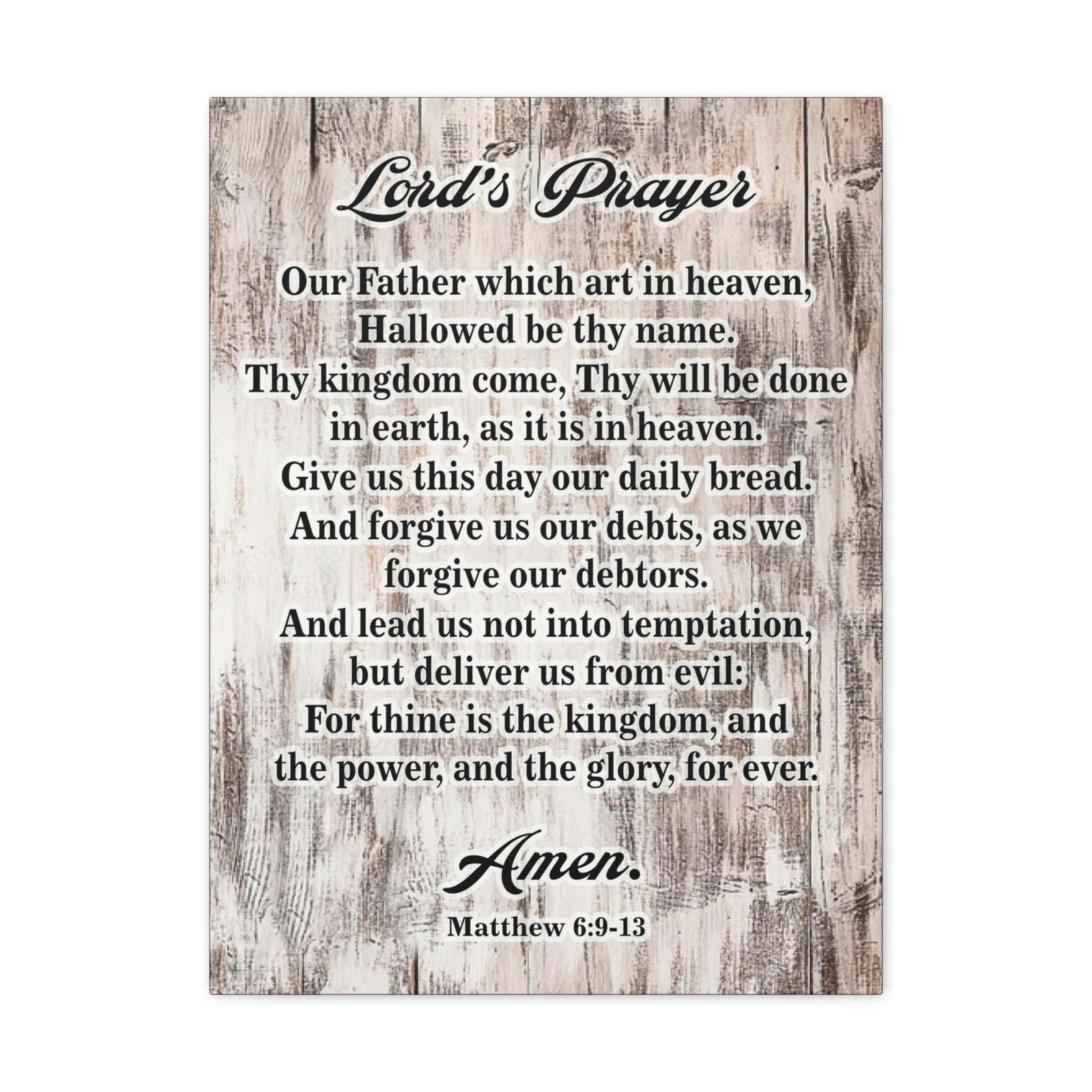 Scripture Walls Lords Prayer Matthew 6:9-13 Brown Bible Verse Canvas Christian Wall Art Ready to Hang Unframed-Express Your Love Gifts
