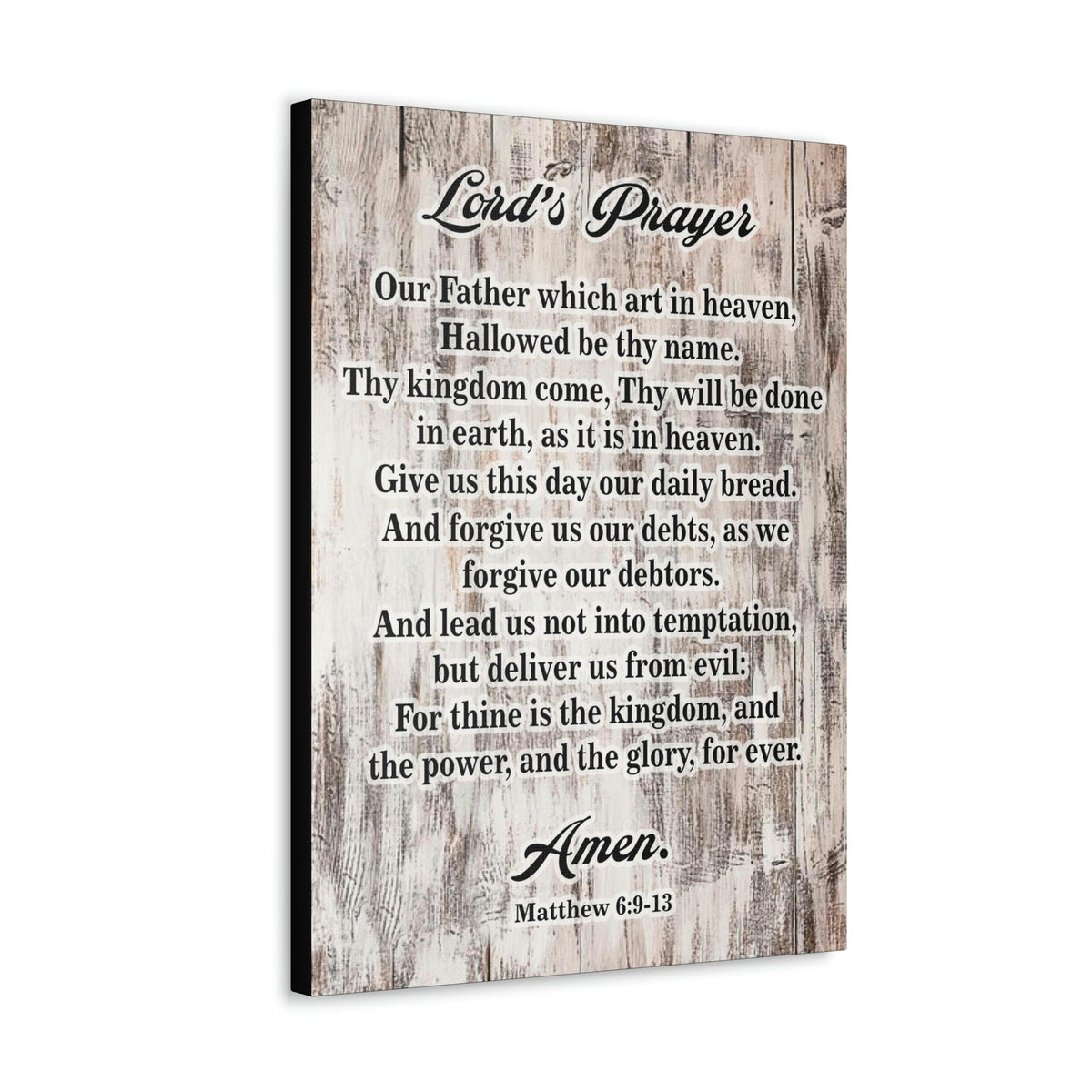 Scripture Walls Lords Prayer Matthew 6:9-13 Brown Bible Verse Canvas Christian Wall Art Ready to Hang Unframed-Express Your Love Gifts