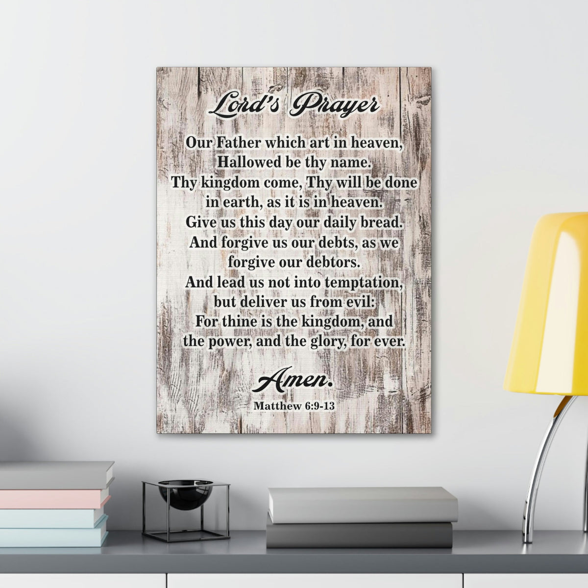 Scripture Walls Lords Prayer Matthew 6:9-13 Brown Bible Verse Canvas Christian Wall Art Ready to Hang Unframed-Express Your Love Gifts