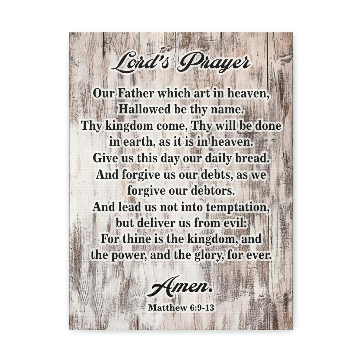 Scripture Walls Lords Prayer Matthew 6:9-13 Brown Bible Verse Canvas Christian Wall Art Ready to Hang Unframed-Express Your Love Gifts