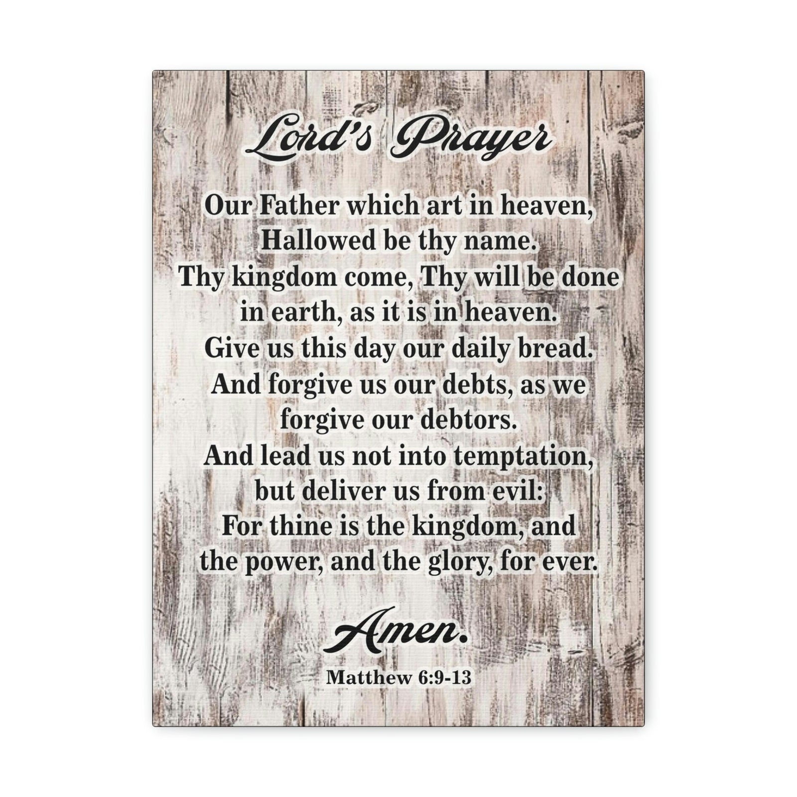 Scripture Walls Lords Prayer Matthew 6:9-13 Brown Bible Verse Canvas Christian Wall Art Ready to Hang Unframed-Express Your Love Gifts