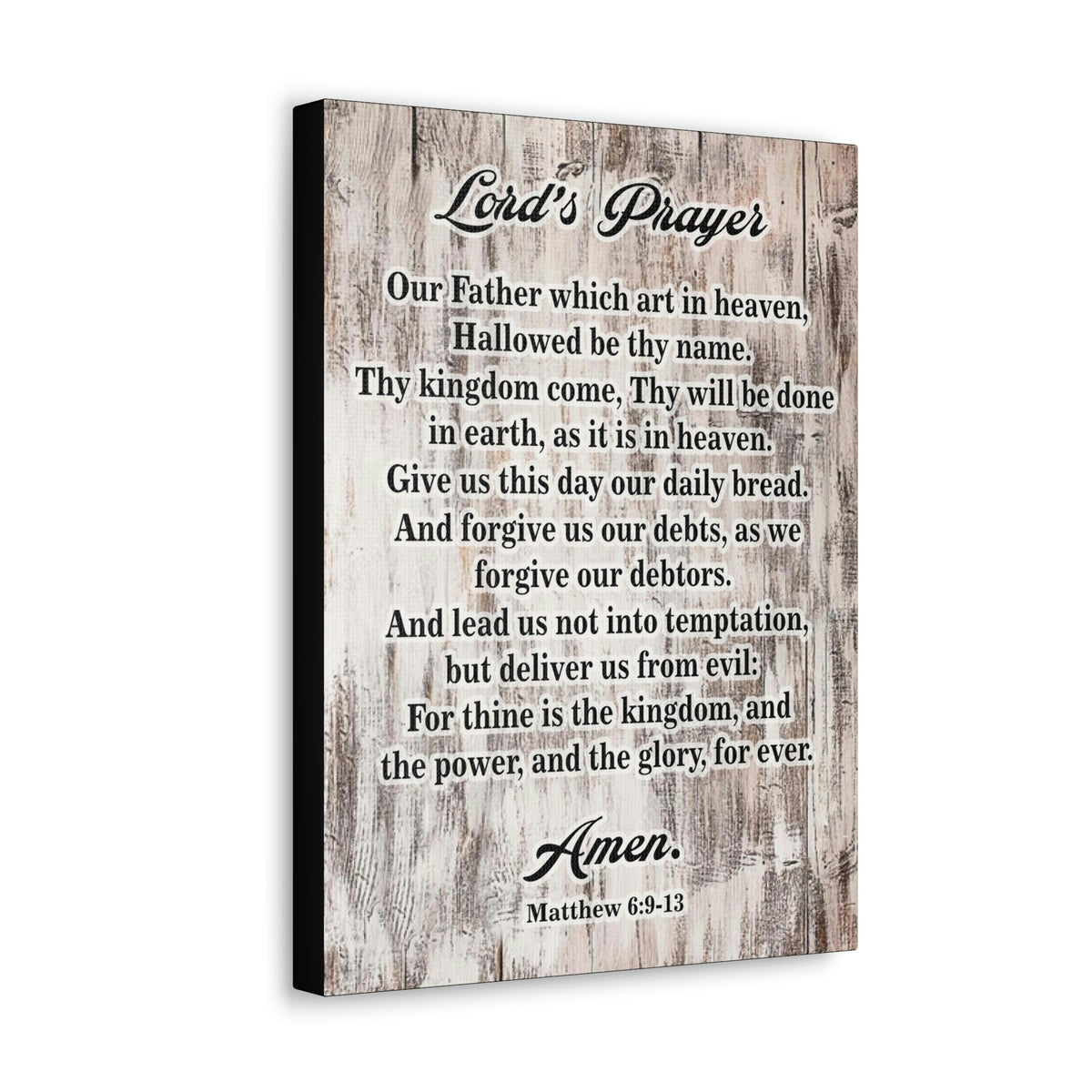 Scripture Walls Lords Prayer Matthew 6:9-13 Brown Bible Verse Canvas Christian Wall Art Ready to Hang Unframed-Express Your Love Gifts