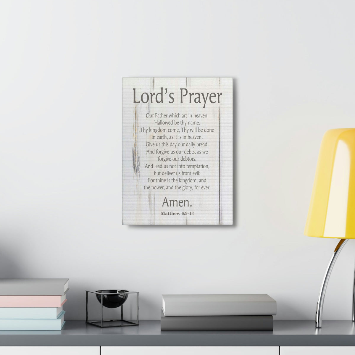 Scripture Walls Lords Prayer Matthew 6:9-13 White Wood Christian Wall Art Print Ready to Hang Unframed-Express Your Love Gifts