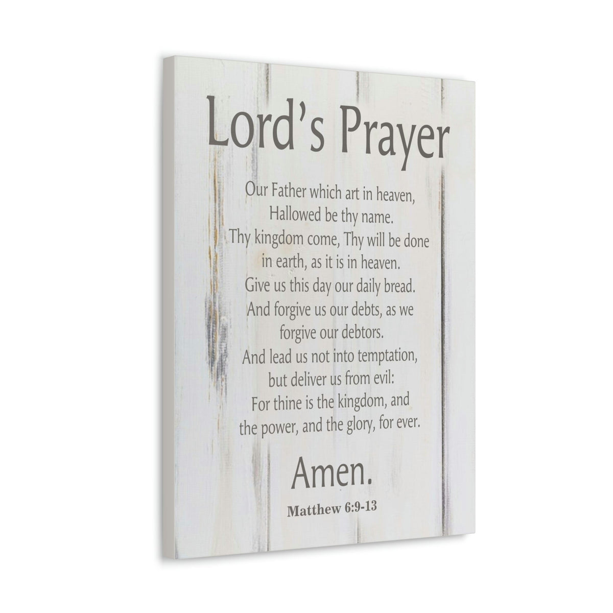 Scripture Walls Lords Prayer Matthew 6:9-13 White Wood Christian Wall Art Print Ready to Hang Unframed-Express Your Love Gifts