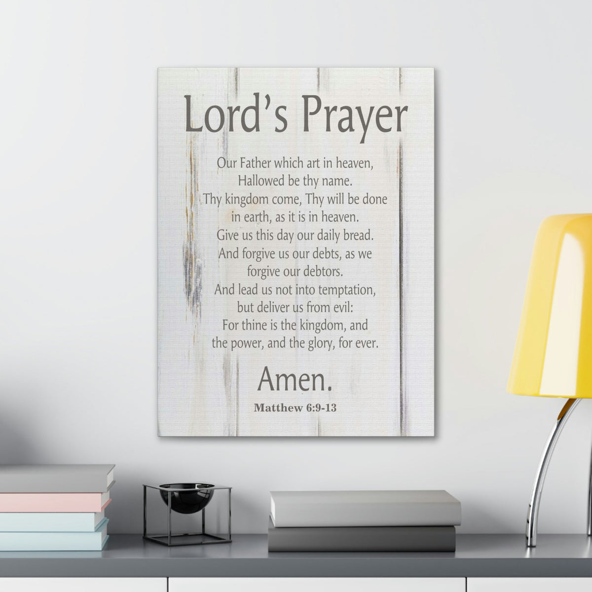 Scripture Walls Lords Prayer Matthew 6:9-13 White Wood Christian Wall Art Print Ready to Hang Unframed-Express Your Love Gifts