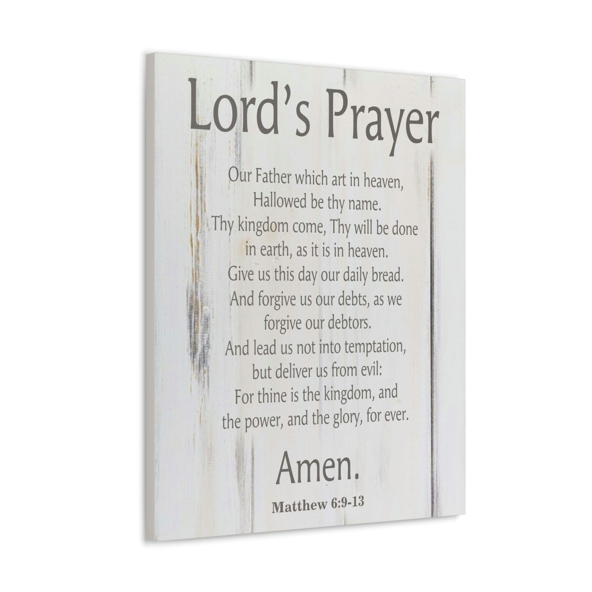 Scripture Walls Lords Prayer Matthew 6:9-13 White Wood Christian Wall Art Print Ready to Hang Unframed-Express Your Love Gifts