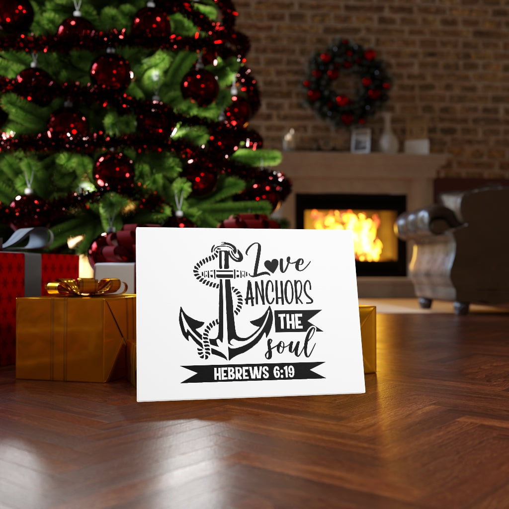 Scripture Walls Love Anchors The Soul Hebrews 6:19 Bible Verse Canvas Christian Wall Art Ready to Hang Unframed-Express Your Love Gifts