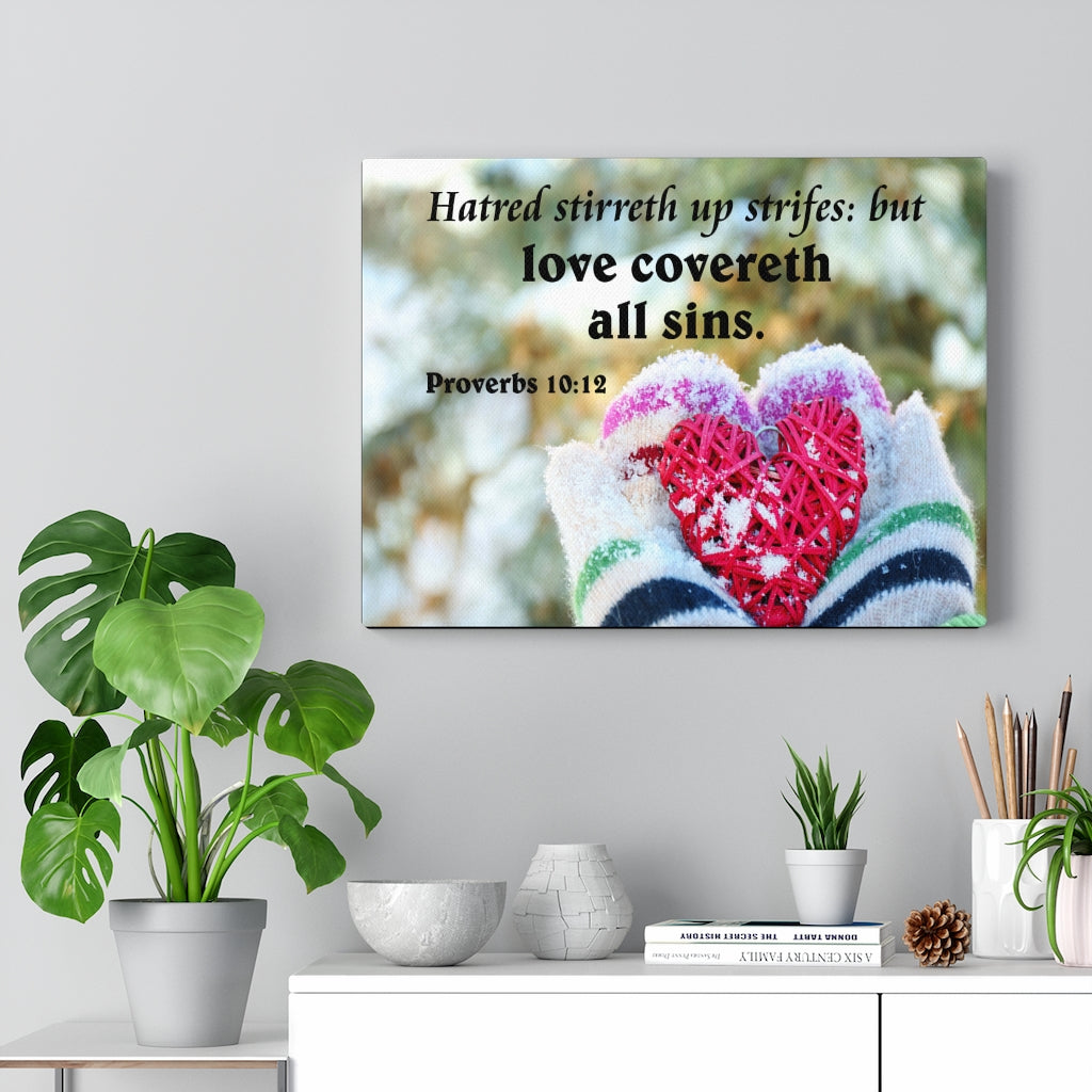 Scripture Walls Love Covereth All Sins Proverbs 10:12 Christian Home Decor Bible Art Unframed-Express Your Love Gifts