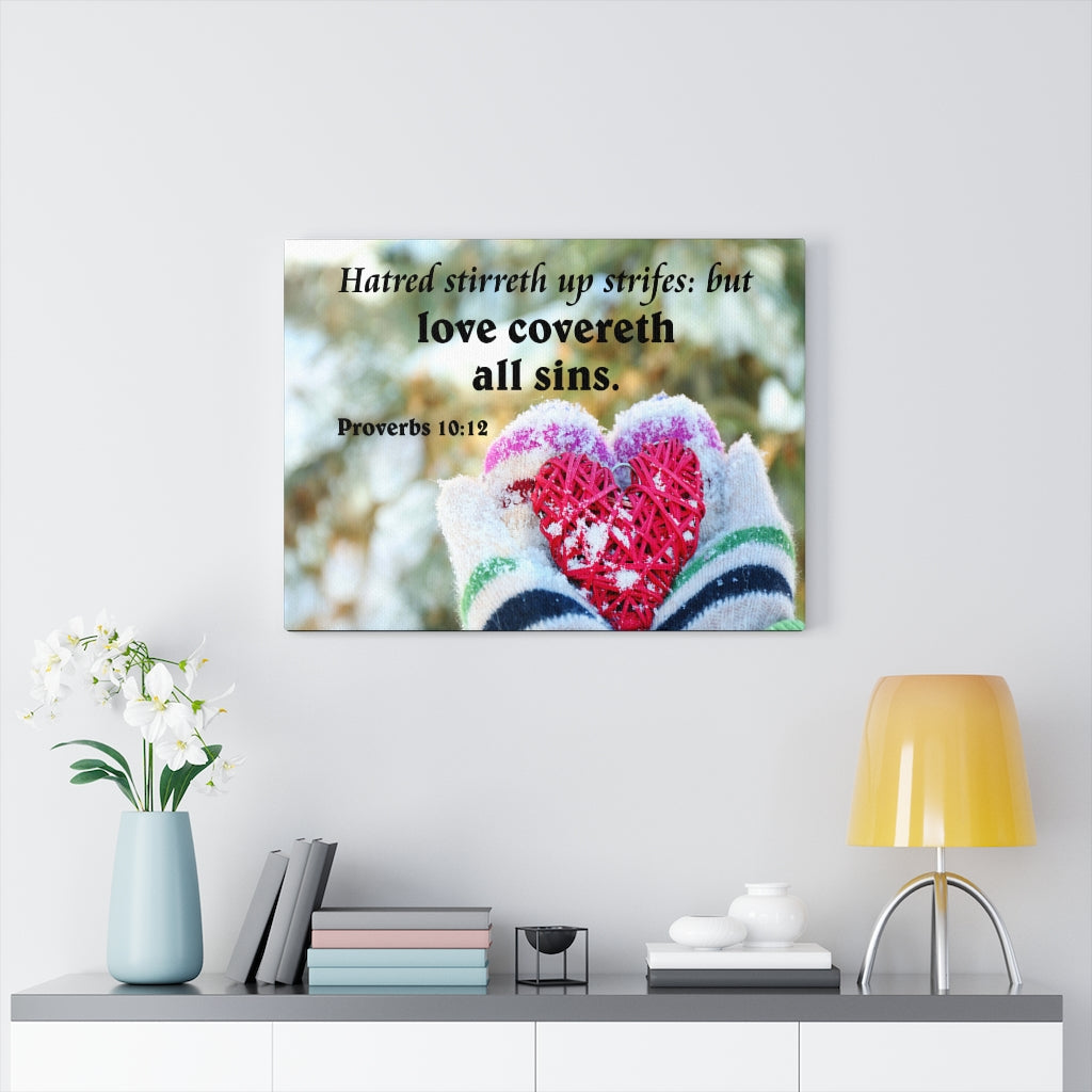 Scripture Walls Love Covereth All Sins Proverbs 10:12 Christian Home Decor Bible Art Unframed-Express Your Love Gifts