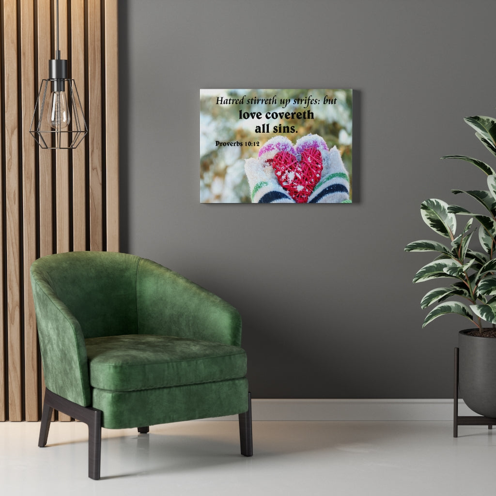 Scripture Walls Love Covereth All Sins Proverbs 10:12 Christian Home Decor Bible Art Unframed-Express Your Love Gifts