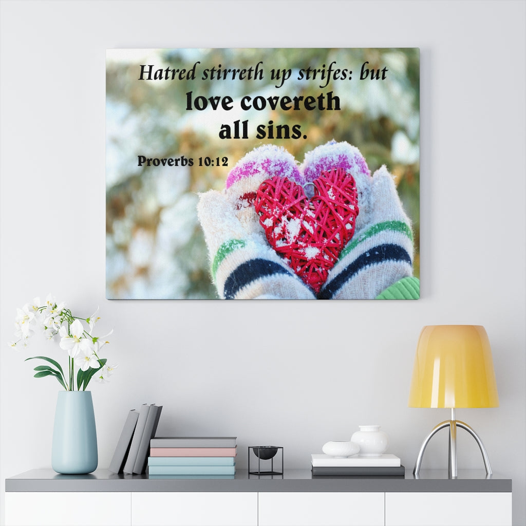 Scripture Walls Love Covereth All Sins Proverbs 10:12 Christian Home Decor Bible Art Unframed-Express Your Love Gifts