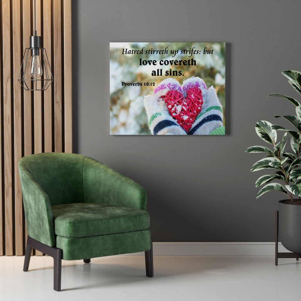 Scripture Walls Love Covereth All Sins Proverbs 10:12 Christian Home Decor Bible Art Unframed-Express Your Love Gifts