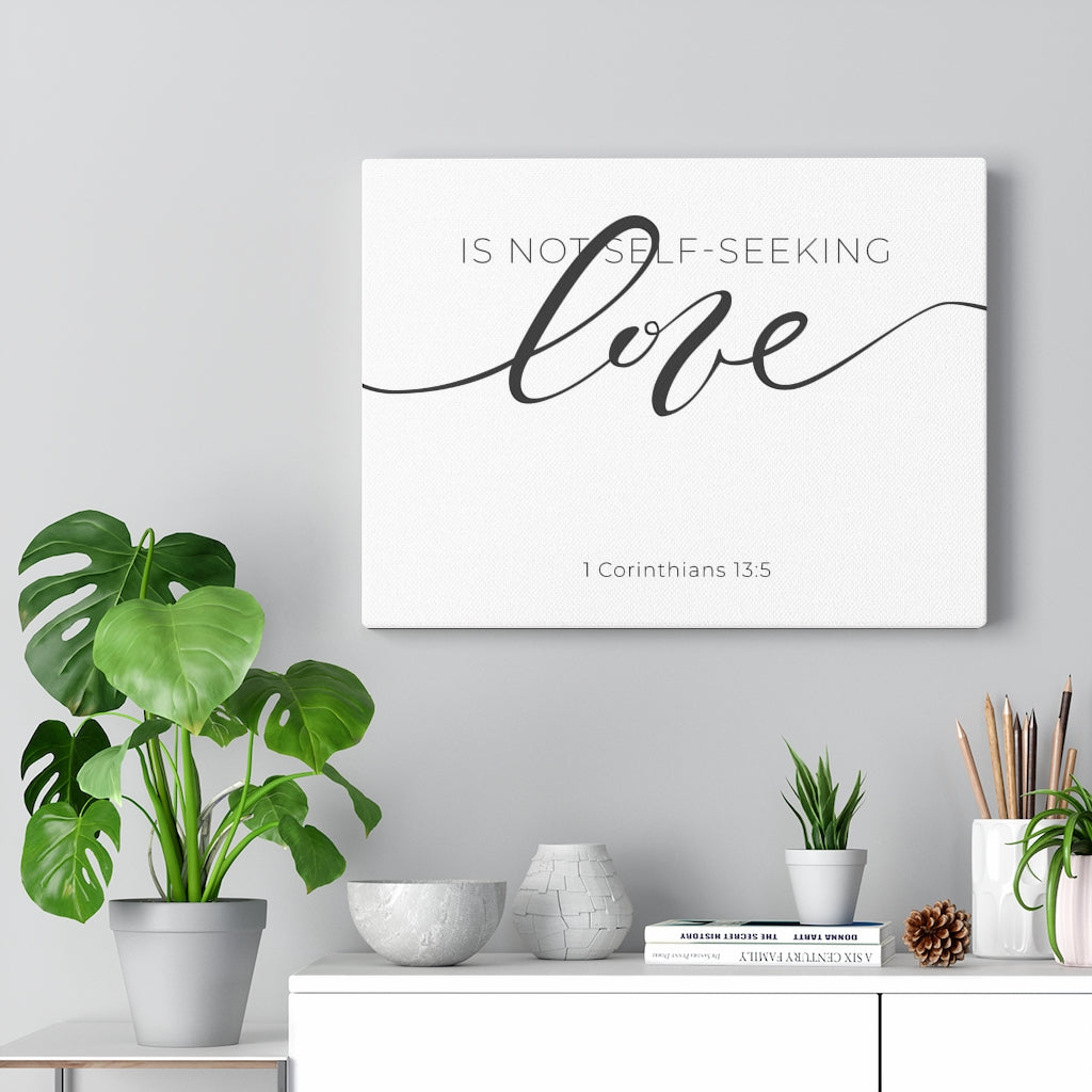 Scripture Walls Love Cursive 1 Corinthians 13:5 Bible Verse Canvas Christian Wall Art Ready to Hang Unframed-Express Your Love Gifts