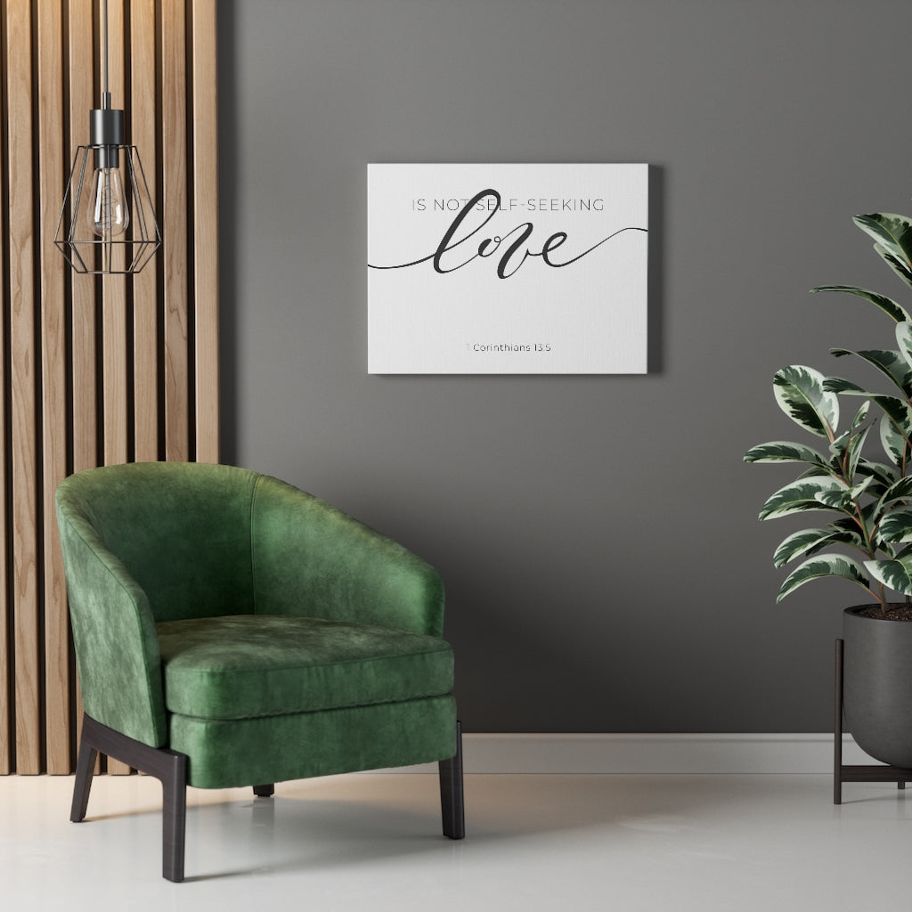 Scripture Walls Love Cursive 1 Corinthians 13:5 Bible Verse Canvas Christian Wall Art Ready to Hang Unframed-Express Your Love Gifts