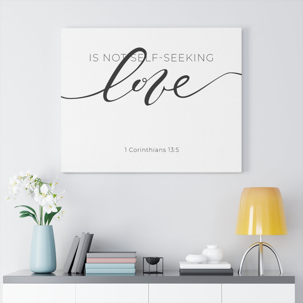 Scripture Walls Love Cursive 1 Corinthians 13:5 Bible Verse Canvas Christian Wall Art Ready to Hang Unframed-Express Your Love Gifts