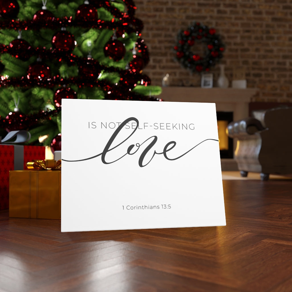 Scripture Walls Love Cursive 1 Corinthians 13:5 Bible Verse Canvas Christian Wall Art Ready to Hang Unframed-Express Your Love Gifts
