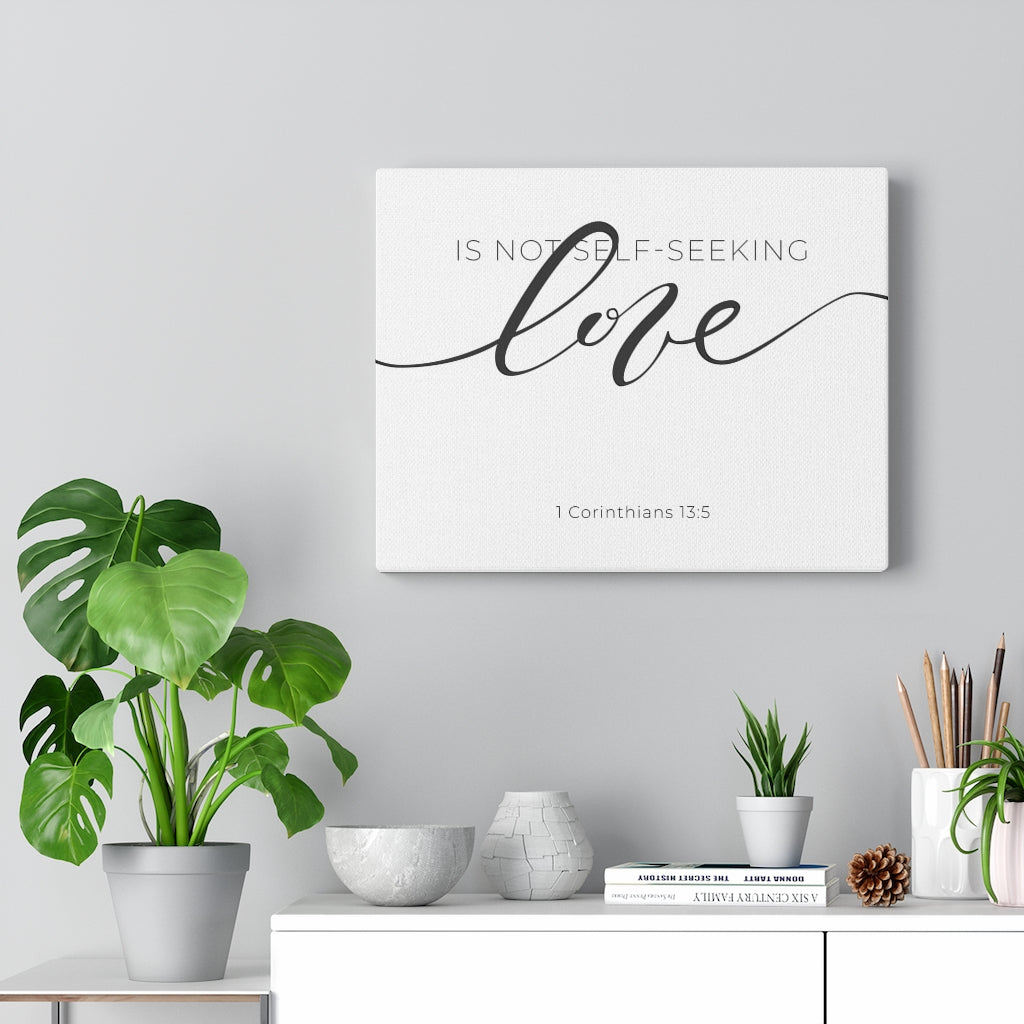 Scripture Walls Love Cursive 1 Corinthians 13:5 Bible Verse Canvas Christian Wall Art Ready to Hang Unframed-Express Your Love Gifts
