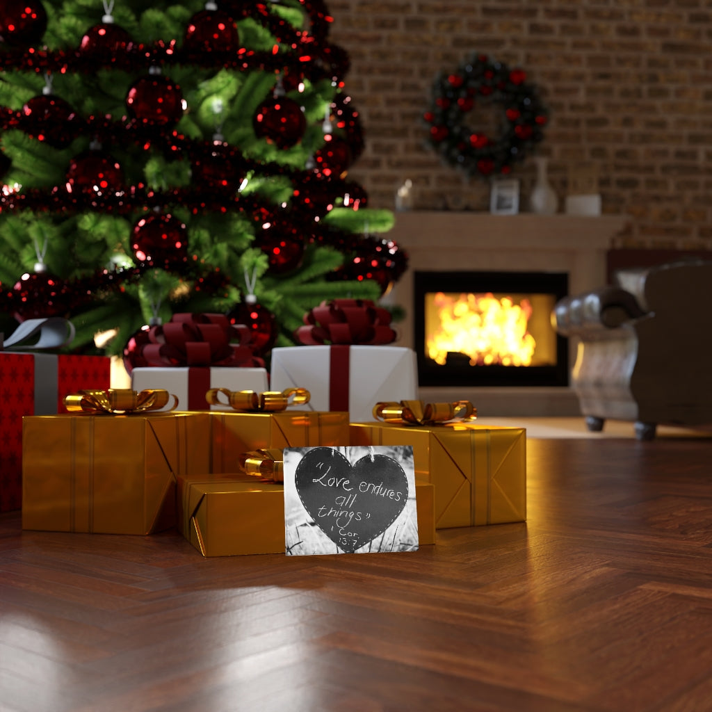 Scripture Walls Love Endures 1 Cor 13:7 Bible Verse Canvas Christian Wall Art Ready to Hang Unframed-Express Your Love Gifts