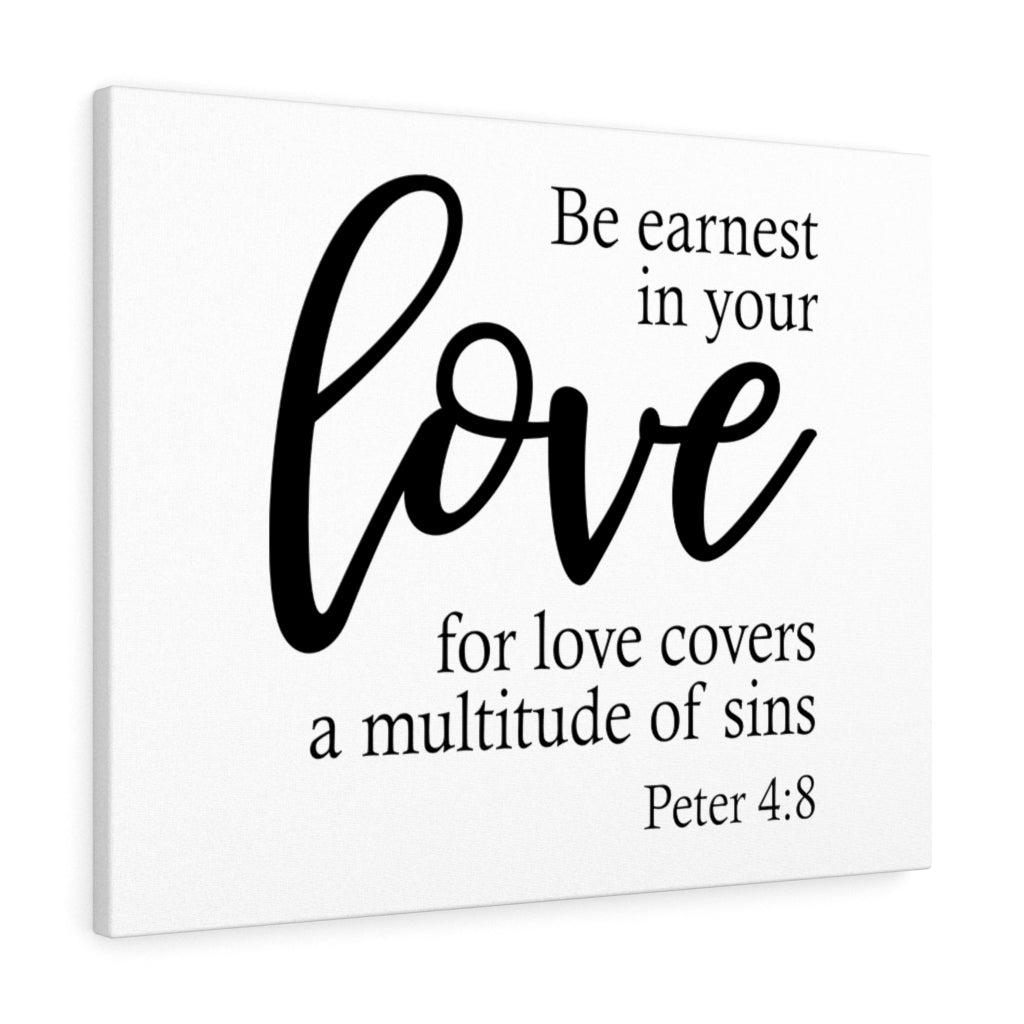 Scripture Walls Love For Love Peter 4:8 Bible Verse Canvas Christian Wall Art Ready to Hang Unframed-Express Your Love Gifts