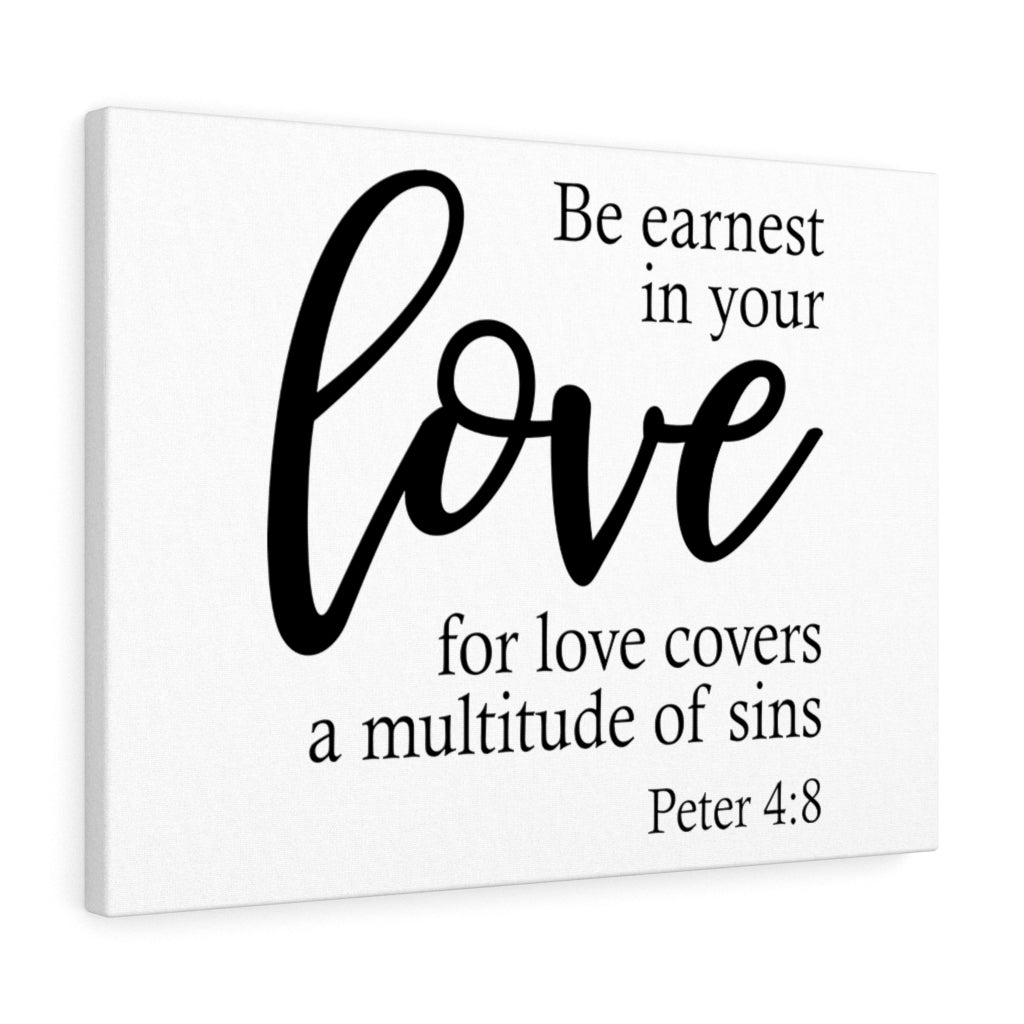 Scripture Walls Love For Love Peter 4:8 Bible Verse Canvas Christian Wall Art Ready to Hang Unframed-Express Your Love Gifts
