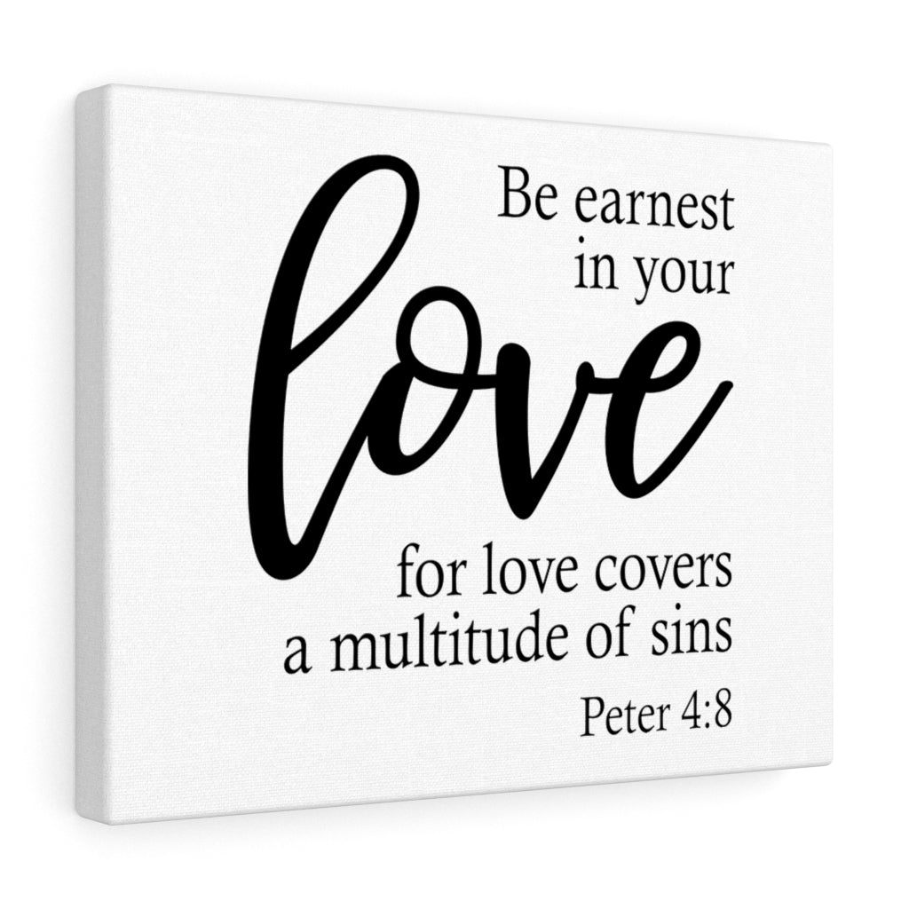 Scripture Walls Love For Love Peter 4:8 Bible Verse Canvas Christian Wall Art Ready to Hang Unframed-Express Your Love Gifts