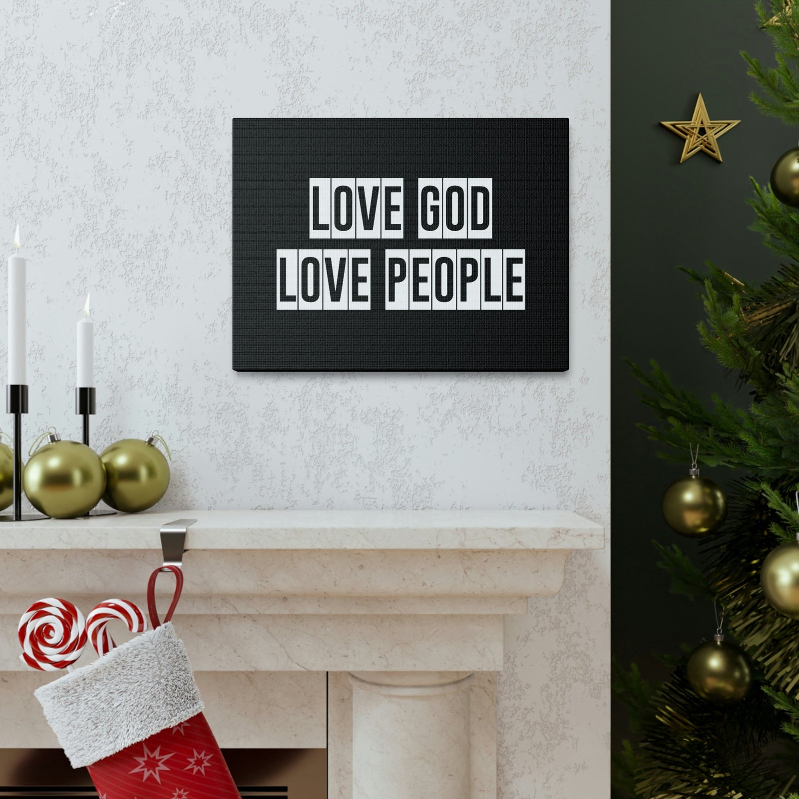 Scripture Walls Love God Love People Luke 10:27 Christian Wall Art Bible Verse Print Ready to Hang Unframed-Express Your Love Gifts