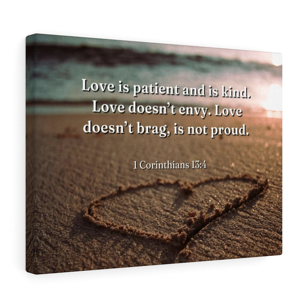 Scripture Walls Love Is... 1 Corinthians 13:4 Bible Verse Canvas Christian Wall Art Ready to Hang Unframed-Express Your Love Gifts