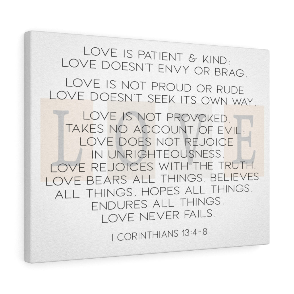 Scripture Walls Love is 1 Corinthians 13:4Ã¢ÂÂ­-Ã¢ÂÂ¬8 Wall Art Christian Home Decor Unframed-Express Your Love Gifts
