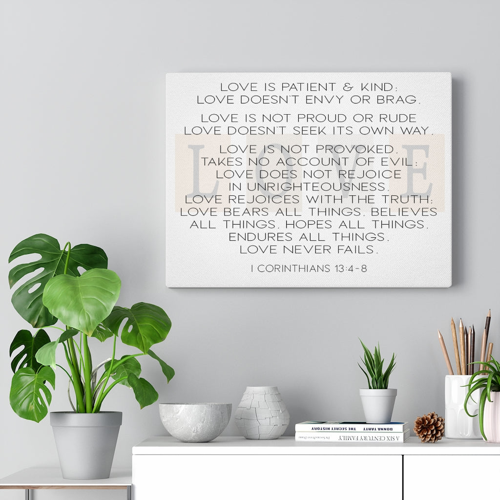 Scripture Walls Love is 1 Corinthians 13:4Ã¢ÂÂ­-Ã¢ÂÂ¬8 Wall Art Christian Home Decor Unframed-Express Your Love Gifts