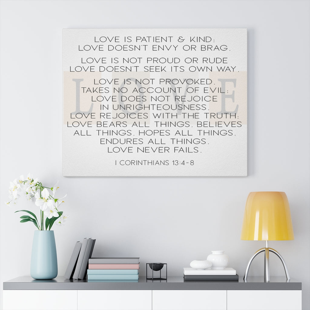 Scripture Walls Love is 1 Corinthians 13:4Ã¢ÂÂ­-Ã¢ÂÂ¬8 Wall Art Christian Home Decor Unframed-Express Your Love Gifts