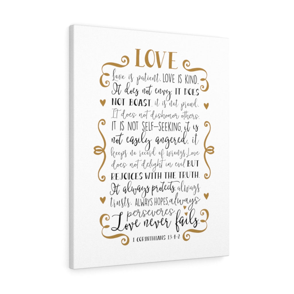 Scripture Walls Love Is Kind 1 Corinthians 13:4-8 Bible Verse Canvas Christian Wall Art Ready to Hang Unframed-Express Your Love Gifts