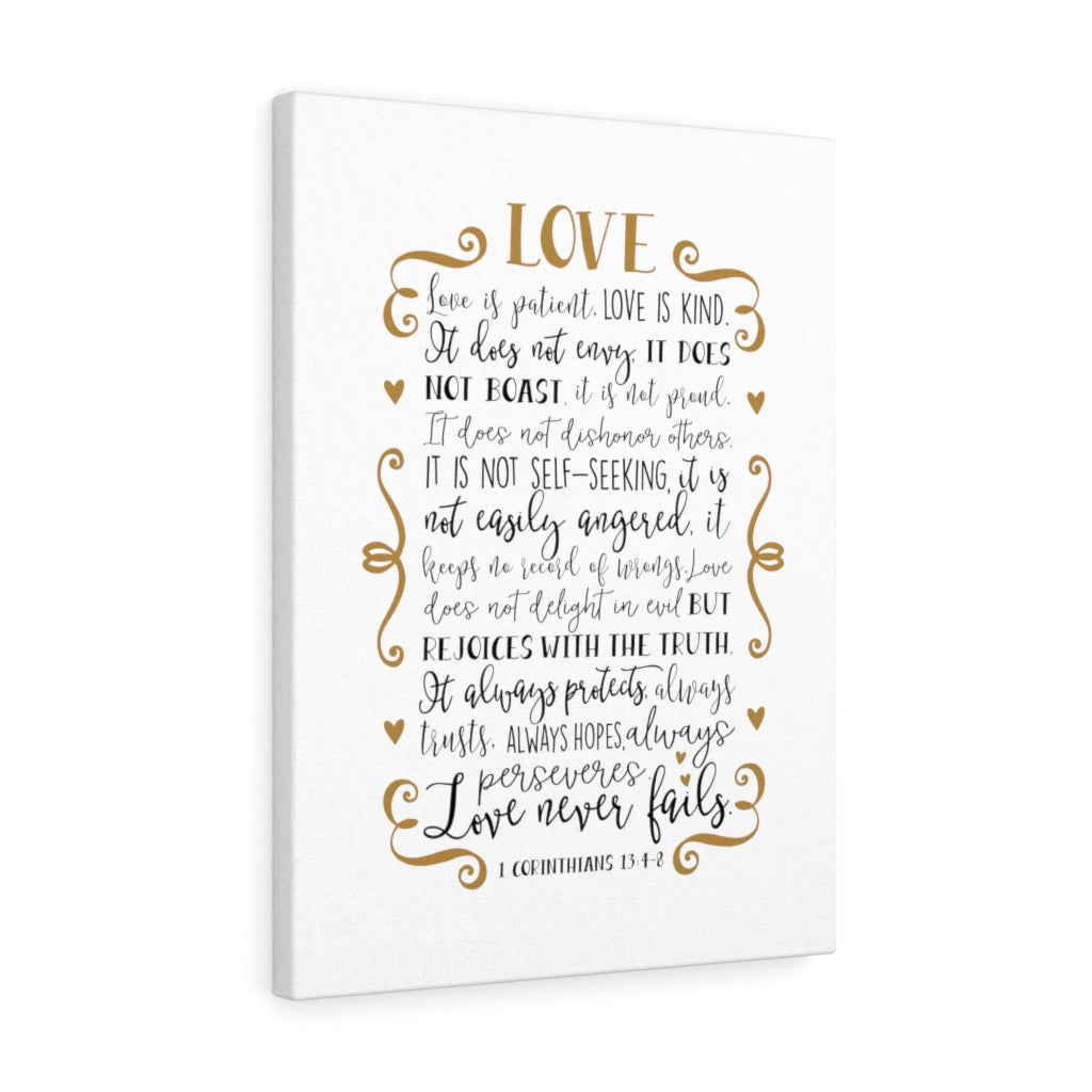 Scripture Walls Love Is Kind 1 Corinthians 13:4-8 Bible Verse Canvas Christian Wall Art Ready to Hang Unframed-Express Your Love Gifts