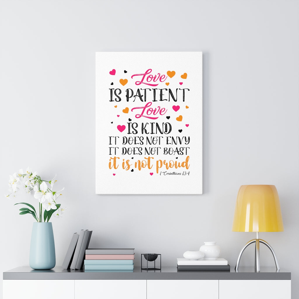 Scripture Walls Love Is Kind 1 Corinthians 13:4 Bible Verse Canvas Christian Wall Art Ready to Hang Unframed-Express Your Love Gifts