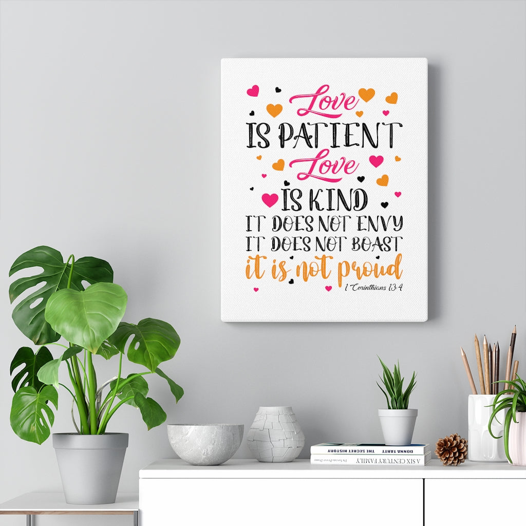 Scripture Walls Love Is Kind 1 Corinthians 13:4 Bible Verse Canvas Christian Wall Art Ready to Hang Unframed-Express Your Love Gifts