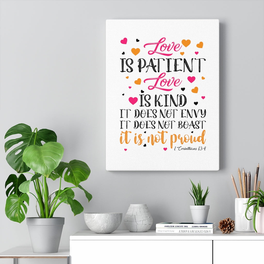 Scripture Walls Love Is Kind 1 Corinthians 13:4 Bible Verse Canvas Christian Wall Art Ready to Hang Unframed-Express Your Love Gifts