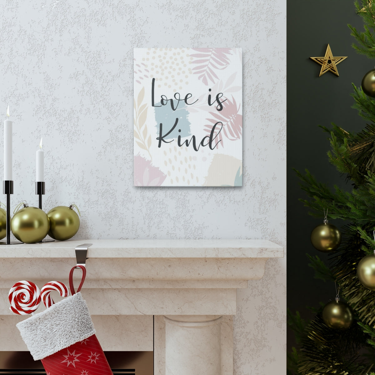 Scripture Walls Love Is Kind 1 Corinthians 13:4 Leaf Christian Wall Art Bible Verse Print Ready to Hang Unframed-Express Your Love Gifts