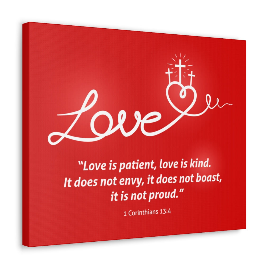 Scripture Walls Love Is Patient 1 Corinthians 13:4 Bible Verse Canvas Christian Wall Art Ready To Hang Unframed-Express Your Love Gifts
